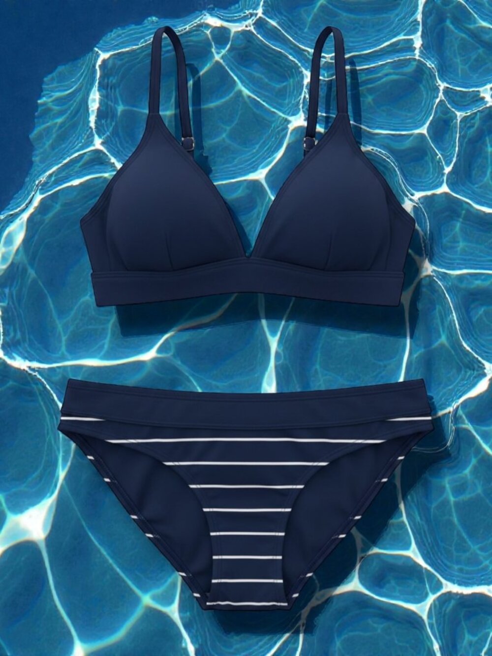 Carve Designs Navy Stripe Bikini Set XS/S